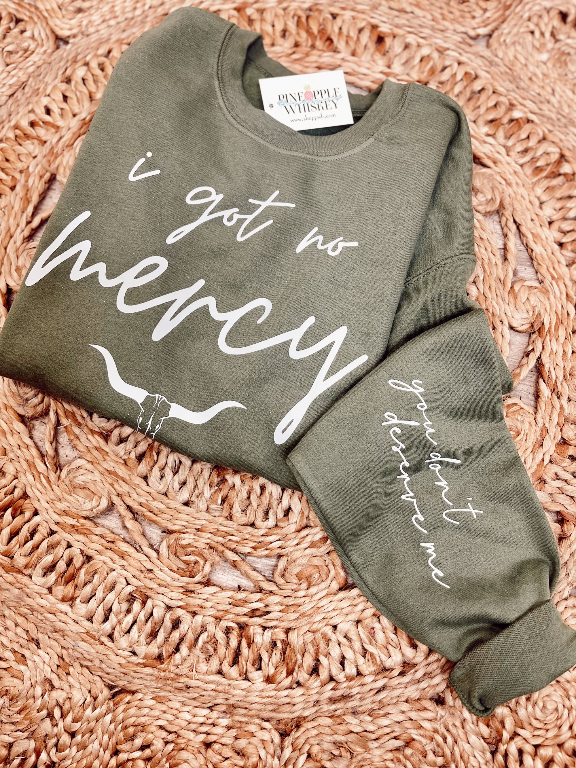 No Mercy Sweatshirt, Olive