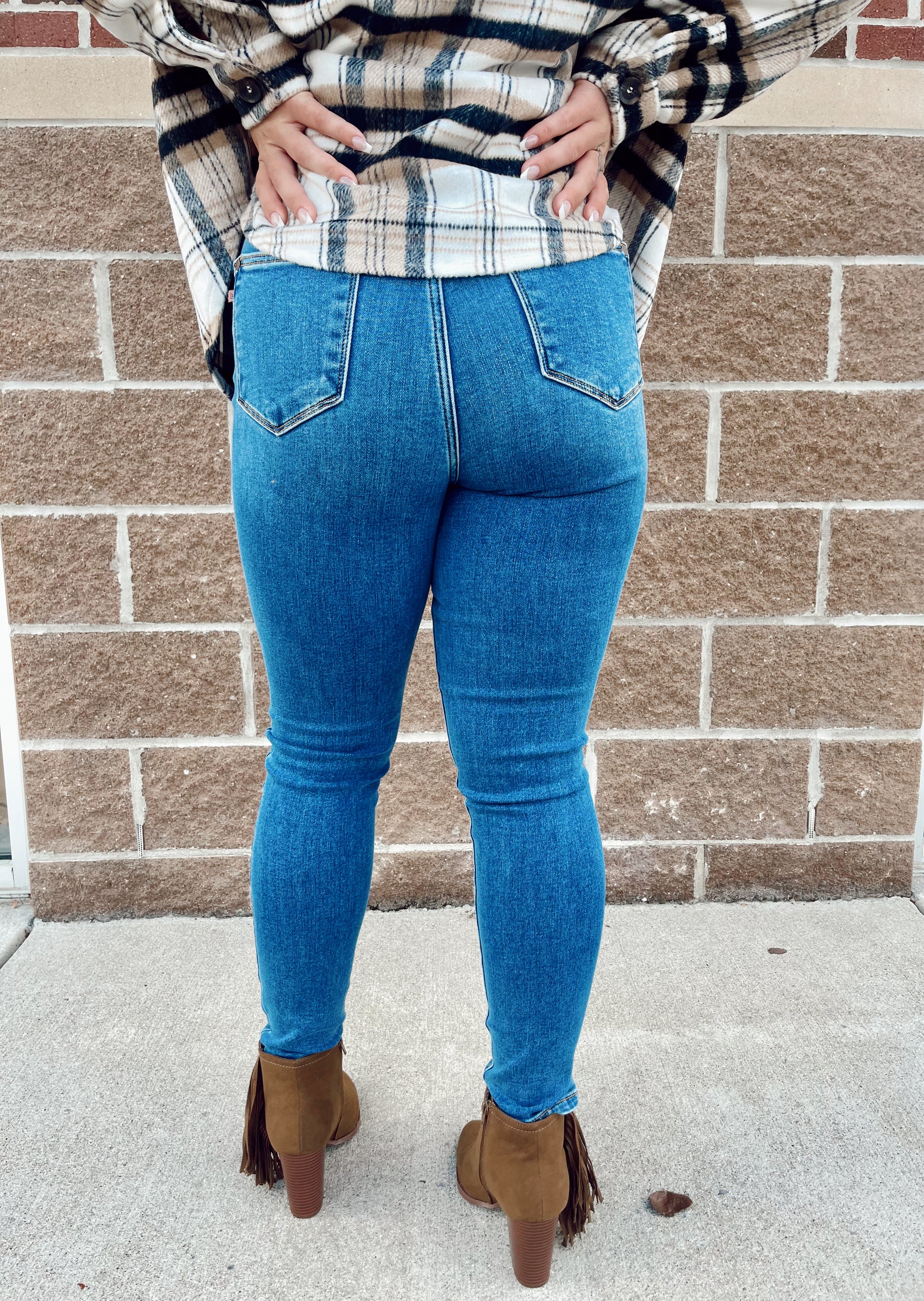 High Waist Thermal Skinny Jeans - Judy Blue
