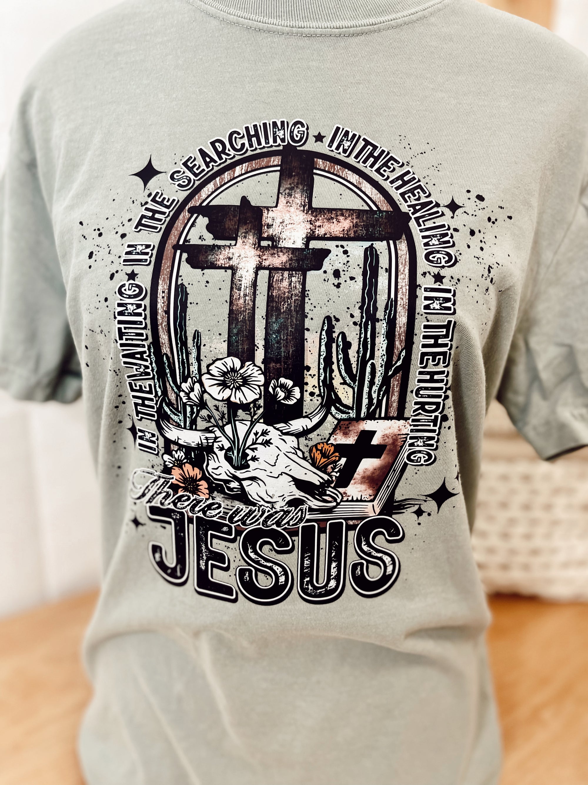 There Was Jesus Tee, Light Blue