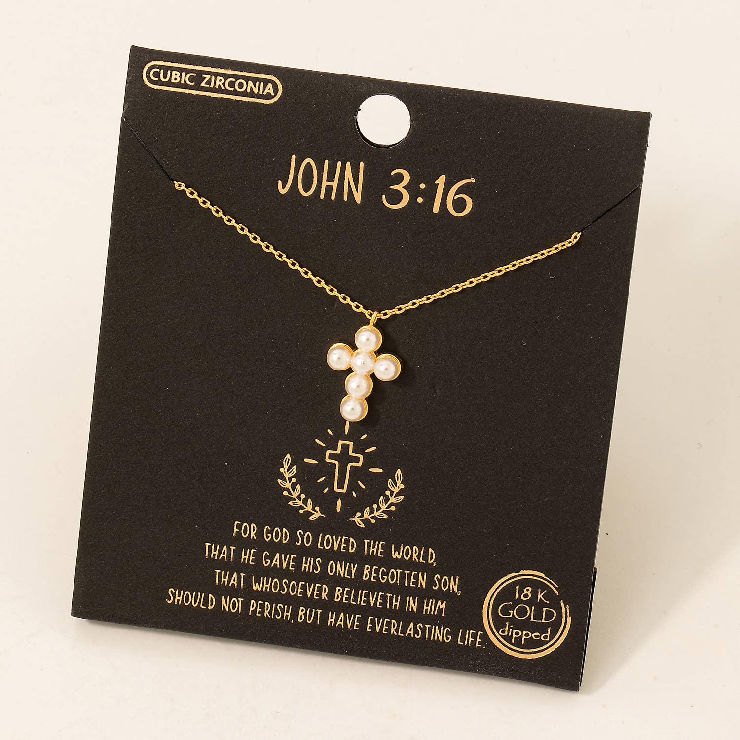 Pearly Stud Cross Necklace