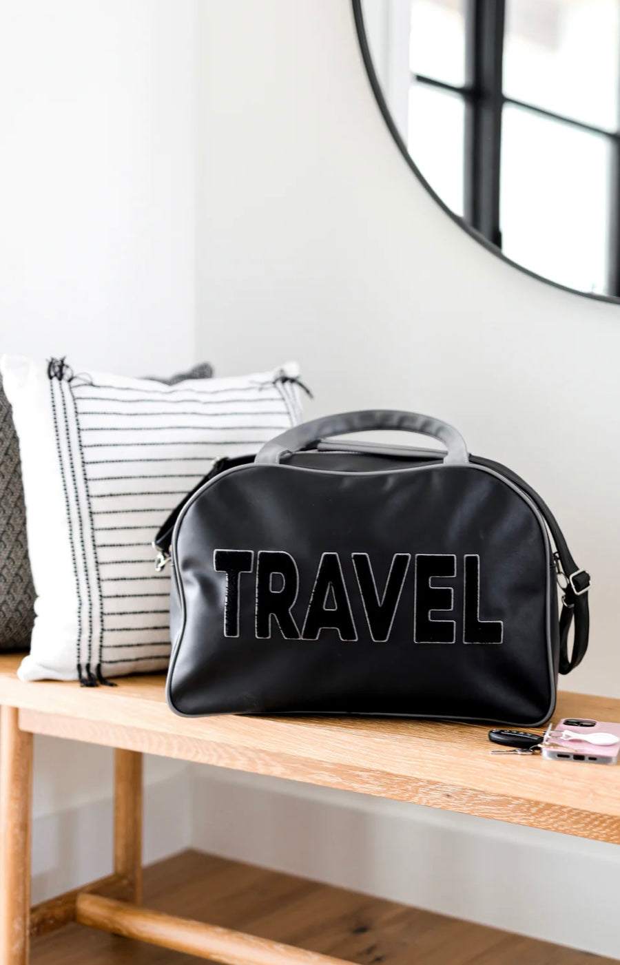 Travel Weekender Duffle Bag, Black/Grey