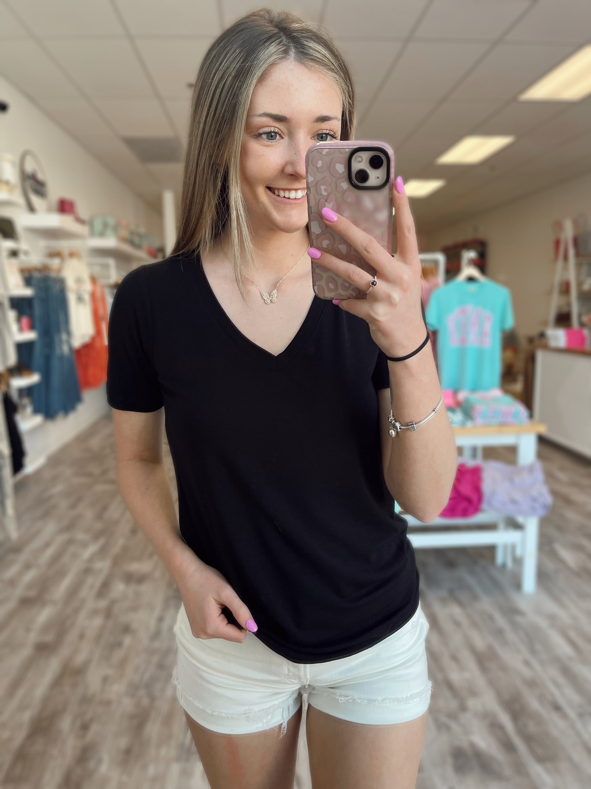 Basic V-Neck Tee ( More Colors Available)