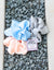 Scrunchie Set, Blue/Light Coral/Silver