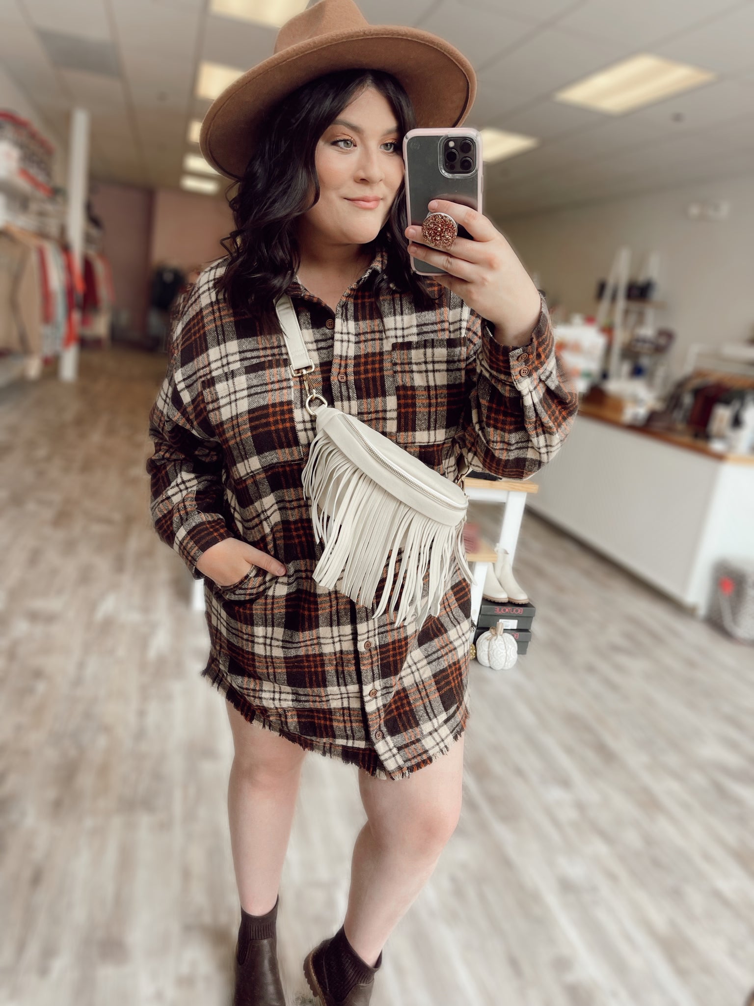 Own It Long Flannel, Brown