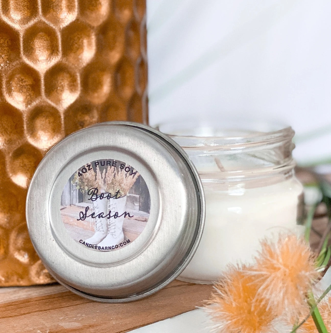 Boot Season Mason Jar Soy Candle, 4oz