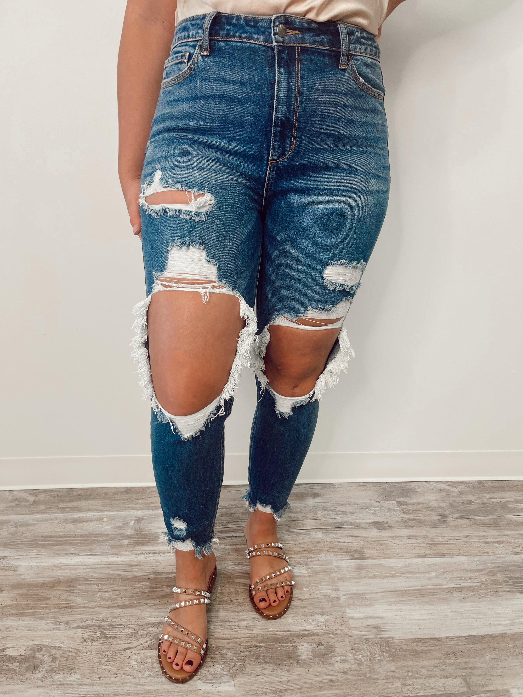 Florence High-Rise Distressed Mom Skinny Jean