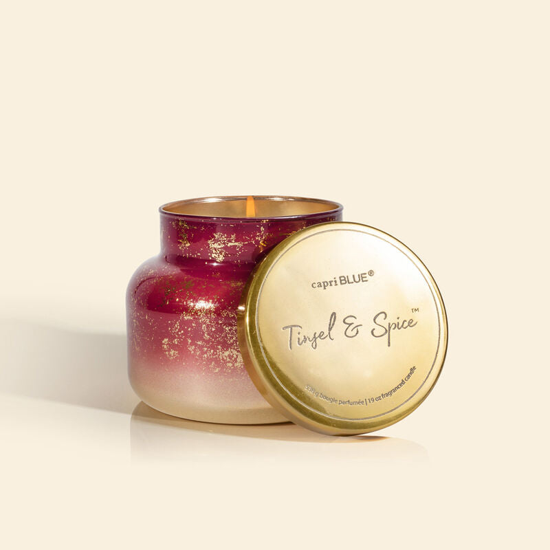 Tinsel & Spice Glimmer Signature Jar Candle, 19 oz