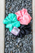 Scrunchie Set, Jade/Black/Dark Pink