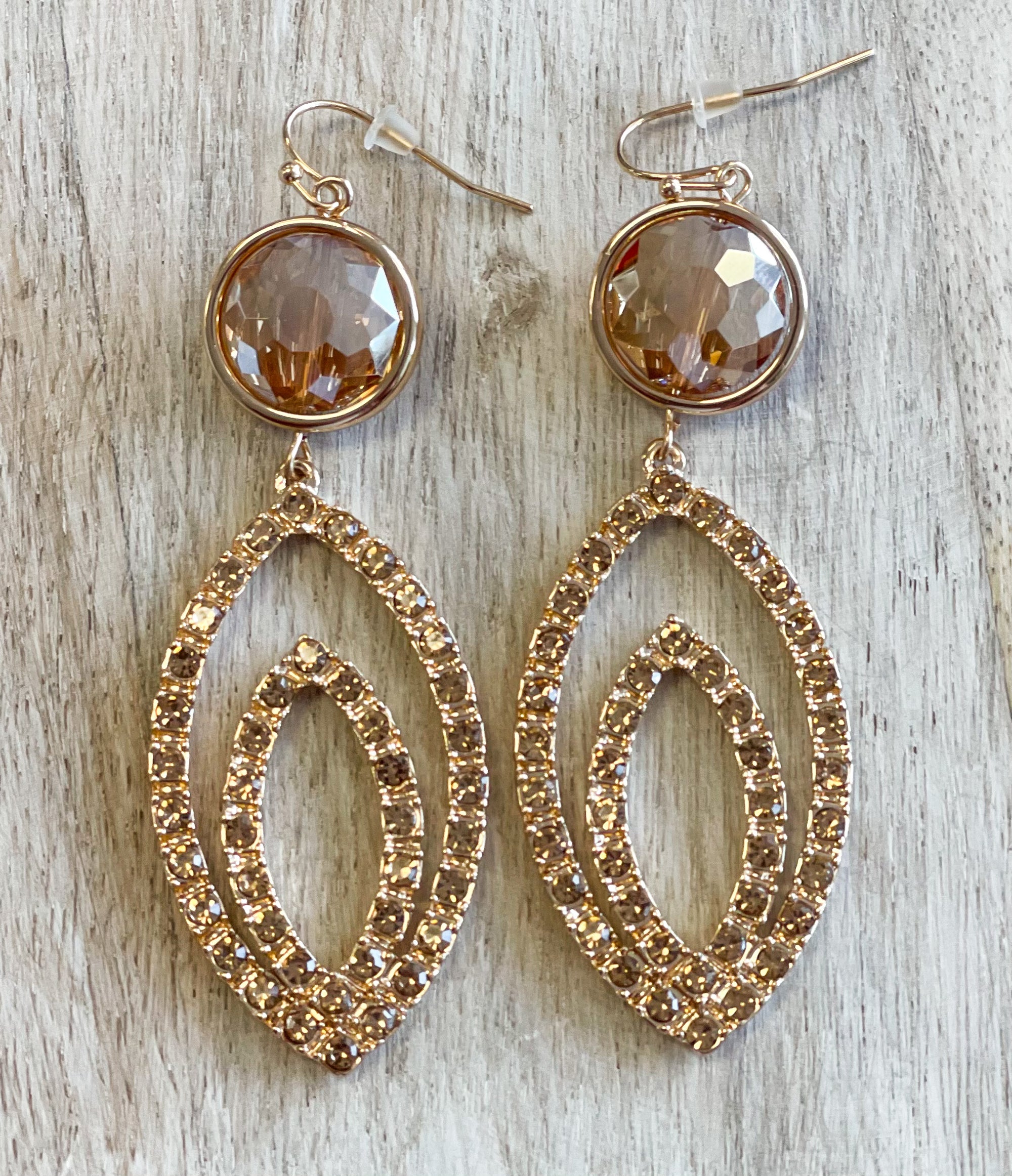 Gold Crystal Dangle Earring