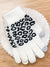 Cheetah Print Smart Touch Gloves, White