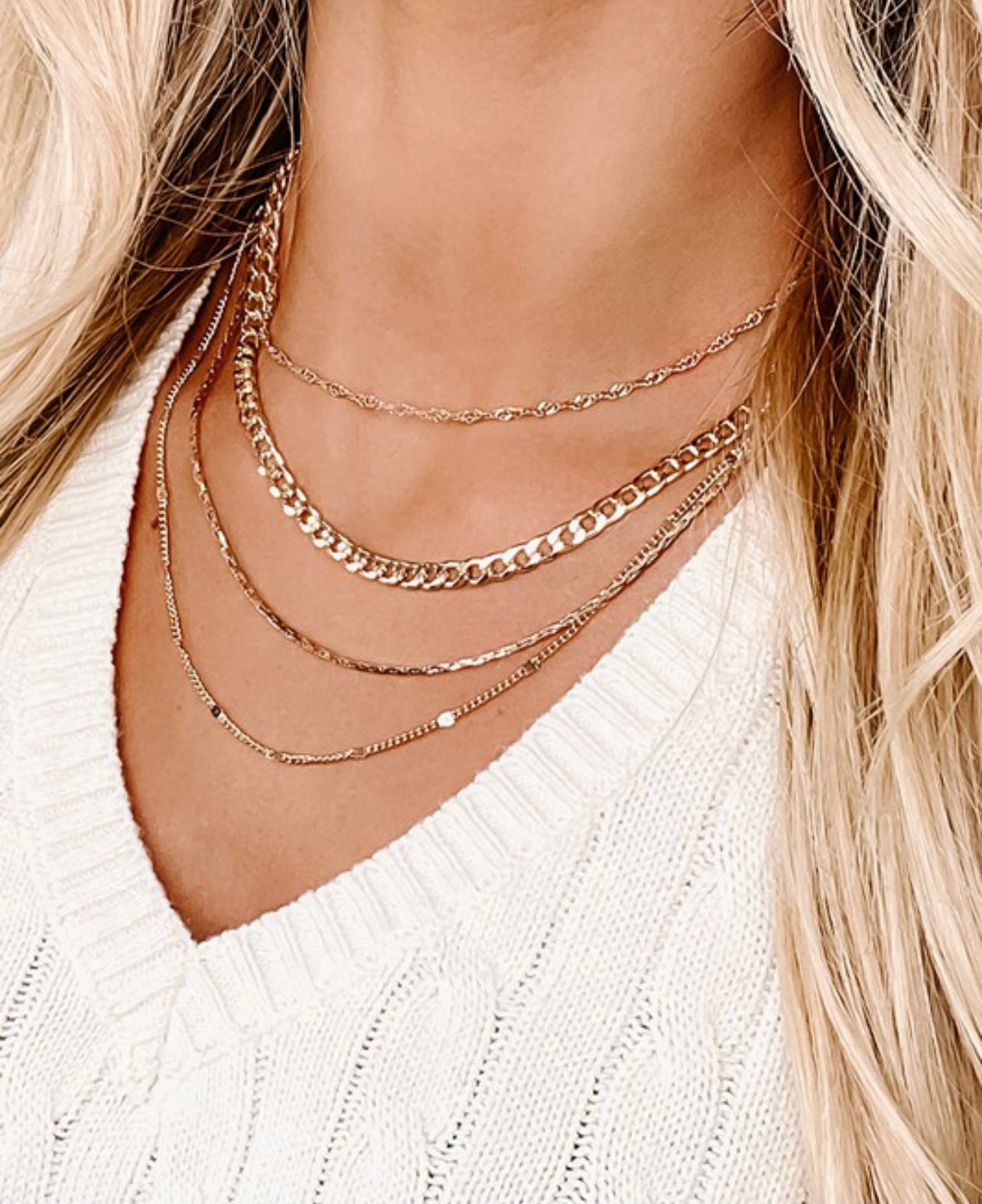 Faye Tiered Necklace, Gold