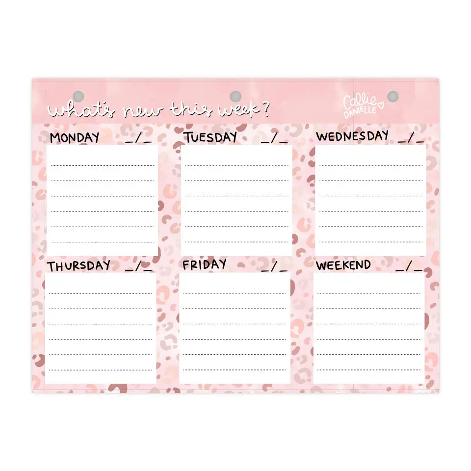 Callie Danielle Design Leopard Print Weekly Planner Desk Pad