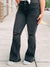 Black Distressed Flare Jean